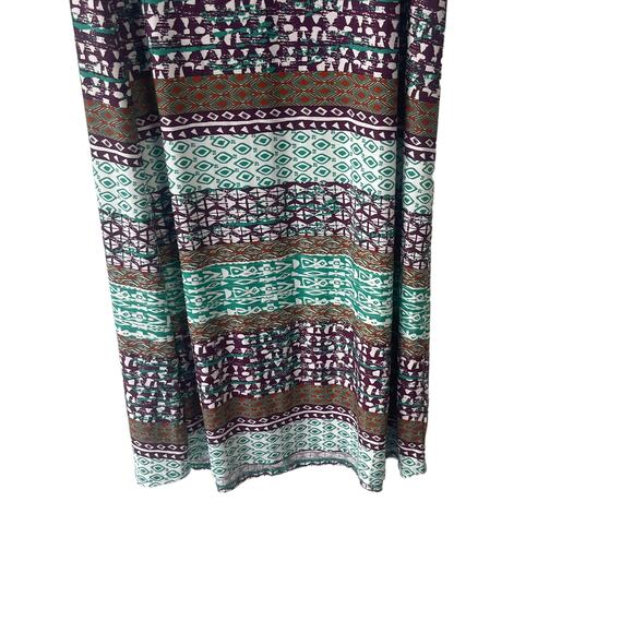Cato Women's Size Medium Green Purple Tribal Printed Maxi Skirt - Picture 3 of 7